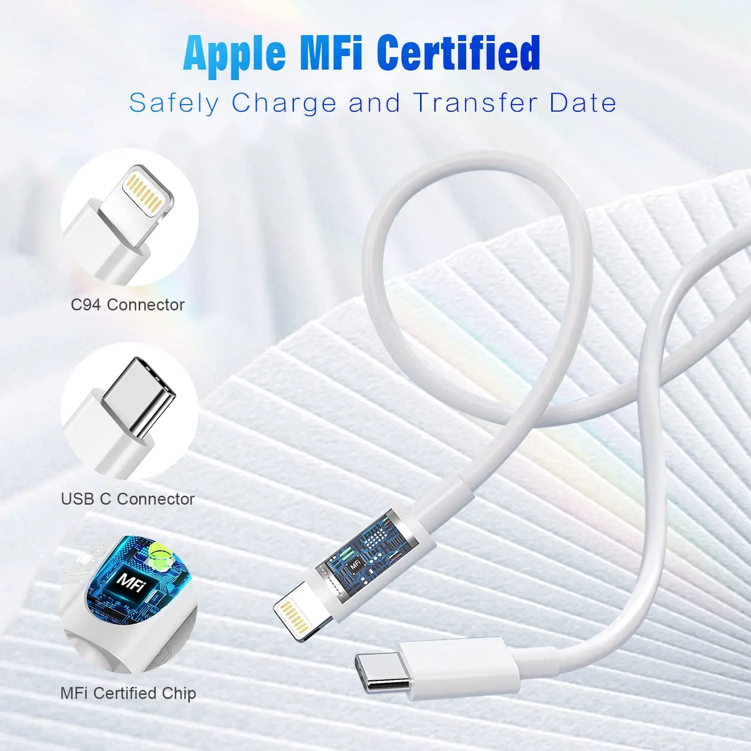USB C to Lightning Cable MFi Certified Power Delivery iPhone Cables Type C for iPhone 14 13 12 11 Pro Max X XS XR 8 7 6s Plus SE