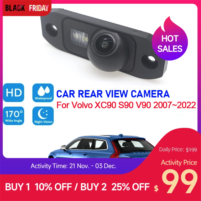 Car Rear View Camera For Volvo XC90 s90 v90 2007~2019 2022 Car Back Up Reverse Parking Camera CCD HD Night Vision Waterproof