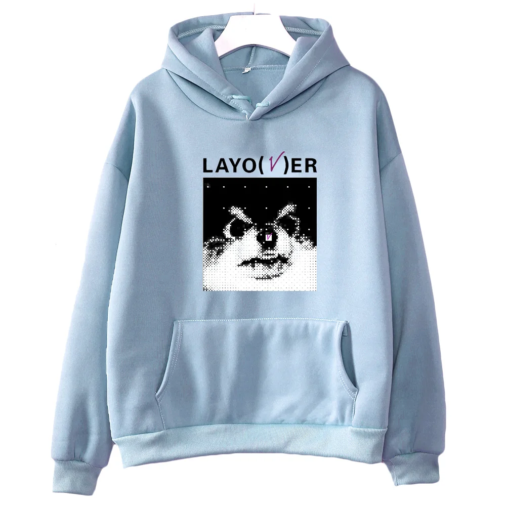 V Liebe mich wieder Hoodie Mode Frauen Sweatshirts Harajuku Grafik Layover Hoodies Unisex Herbst Winter Kleidung Vintage Pullover