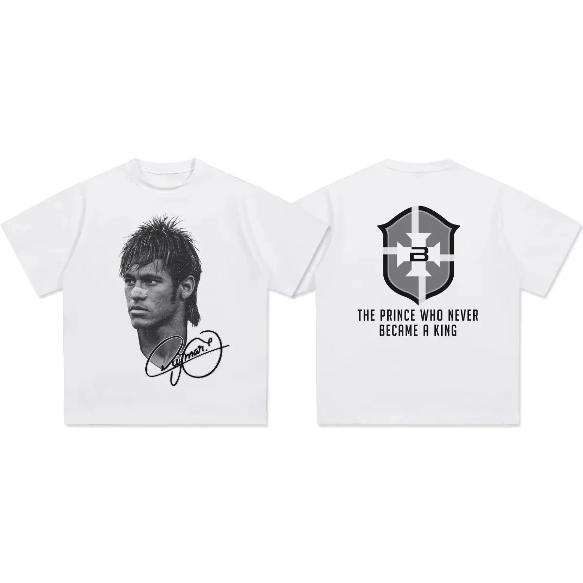 Cristiano Ronaldo Neymar American Football Star Print Cotton Short-sleeved T-shirt Women Clothing Print Fashion Men Oversize Tee view 2