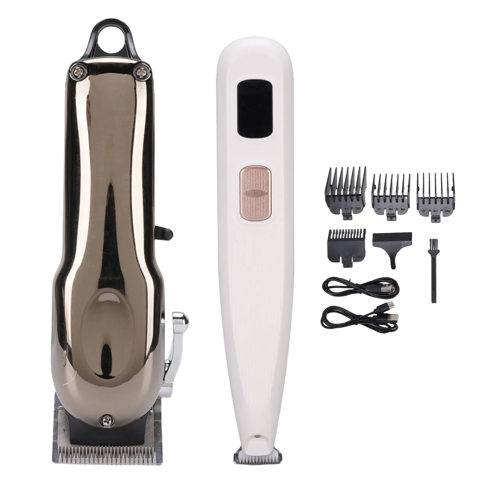 

Dog Clipper Low Noise LED Screen Pet Paws Trimmer Safe Cordless 2 in 1 Fine Tune with 4 Comb for Horses Cattle Cats Dogs