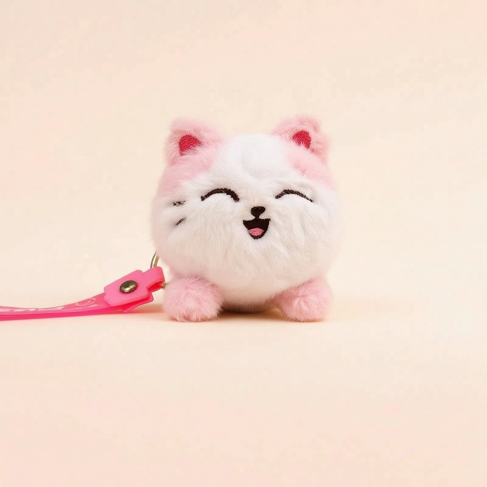 Soft Toy Cat Keychain Furry Cat Soft Toy Keychain Stuffed Animal Key Loop Lightweight Pendant High-Quality for Girls, Backpack