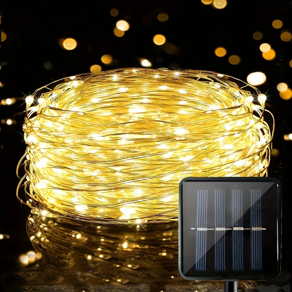 

8 Modes Outdoor Solar Fairy Lights LED Copper Wire Lights Xmas Lights 7M/12M/22M/32M Garden Decoration Garden Light Room Decor