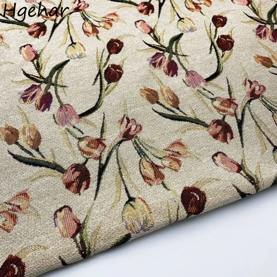 Oil-printing Texture Jacquard Fabrics Handmade Cloth Fabric Accessories Needlework Floral Abrasion-resistant Apparel Material