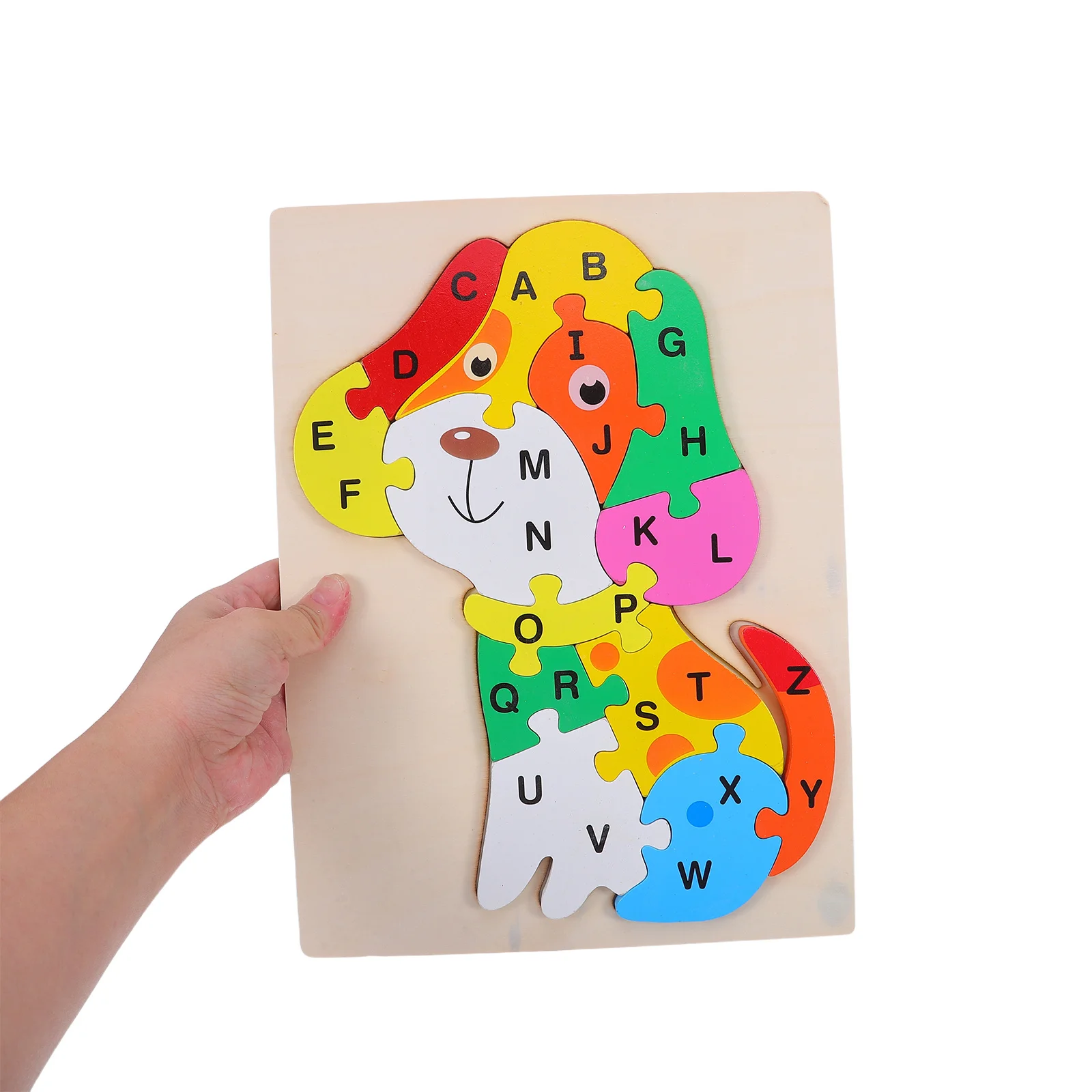 1 セット木製アルファベット犬パズルカラフルな Abc 学習幼児向け就学前早期教育モンテッソーリ文字ジグソーパズルポータブル