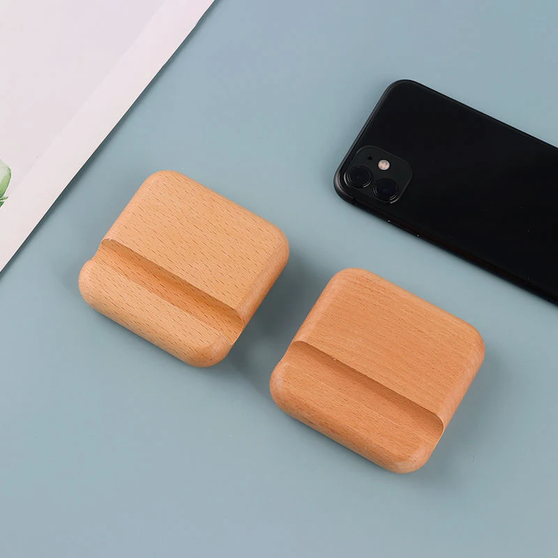 1PC supporto per telefono cellulare in legno di faggio supporto per telefono cellulare creativo supporto per telaio da ricamo scrivania Base in legno massello artigianato