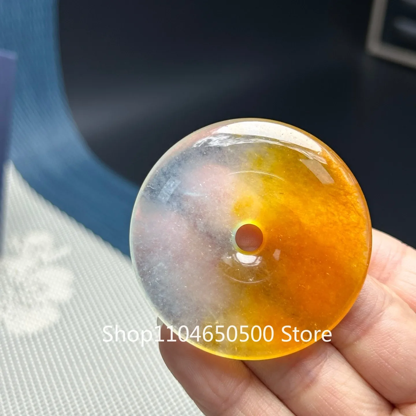 

Certified Nature ice yellow Myanmar Jade Jadeite lucky safeness Pendant&Necklace