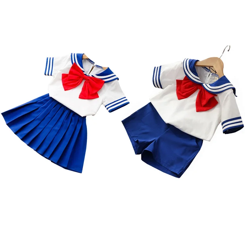 Disfraz de Sailor Moon para niños y niñas, uniforme Kawaii de estilo japonés para escuela primaria, Ropa de baile de Coro, 90-130cm