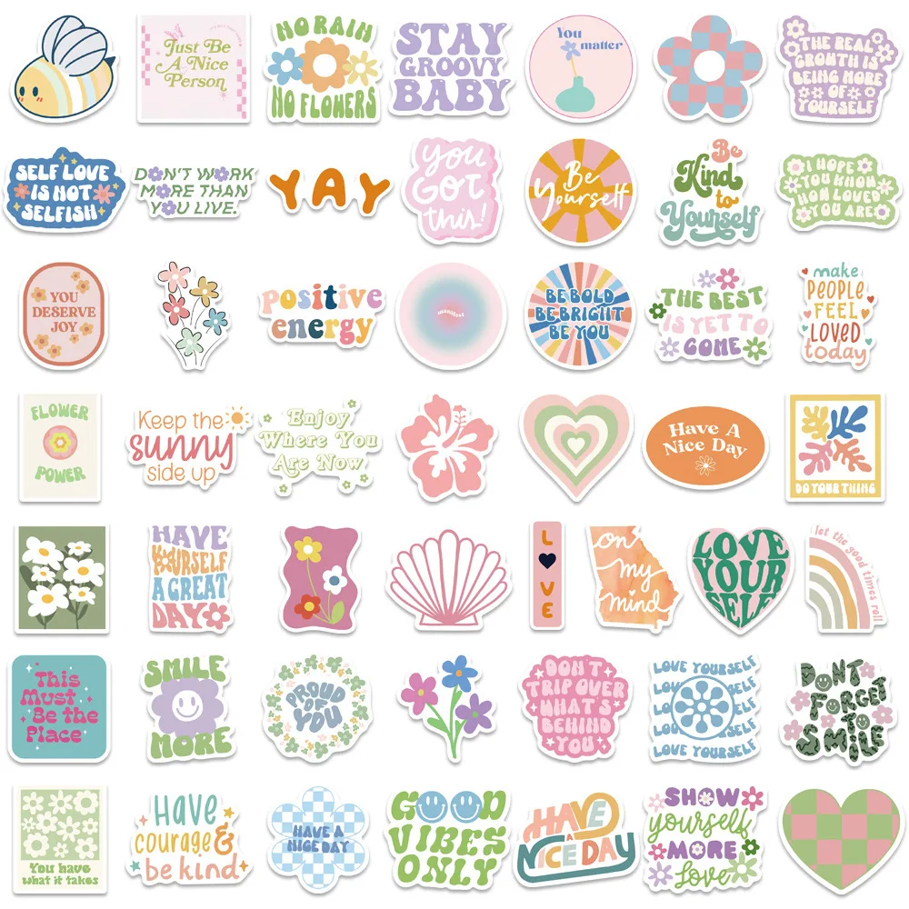 10/30/50/100PCS Ins Style Inspirational Quote Stickers Aesthetic Motivational Decals for Scrapbooking Luggage Car Guitar Toy