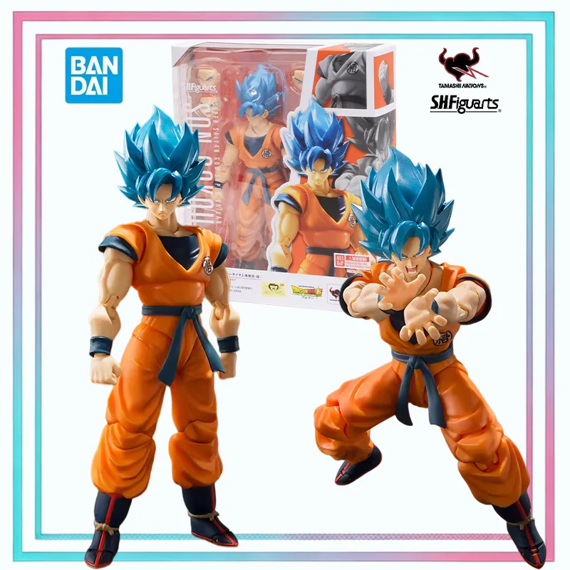 

Bandai Original SHF Dragon Ball Super Saiyan Blue Son Goku SSGSS Anime Action Figure Articulated Model Collectible Toy Gift
