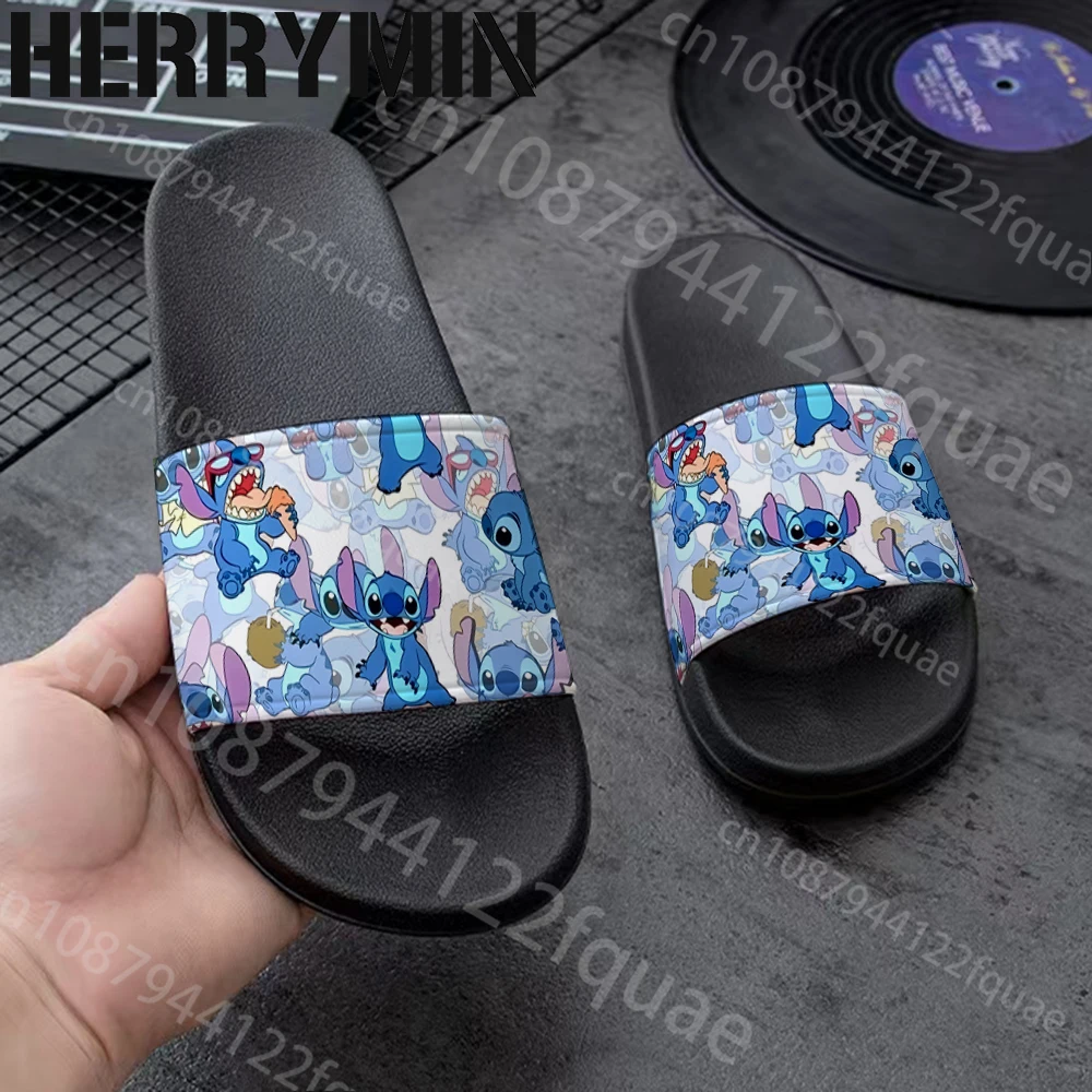Klapki Stitch Antypoślizgowe Oddychające na Plażę i do Domu, Urocze, Kreatywne, Kawaii, Rozmiary 36-45, Sandały Łazienkowe