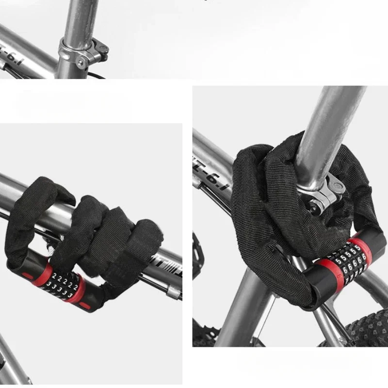 5 Digit Bicycle Lock Password Mountain Bike Portable Lock Chain Electric Bike Anti-theft Chain Safety  Bicycle Accessories