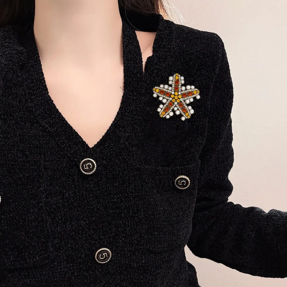 Baroque Luxury Starfish Marine-Style Brooches for Men and Women, Jewelry, Fashion Accessories, and Party Gifts