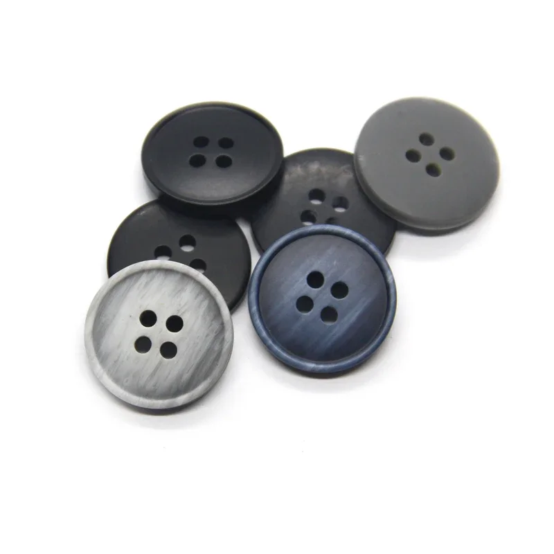 15/20mm Gradient Black Resin Coat Buttons For Clothes Sweaters Suit Fancy Decor 4 Holes Handmade DIY Accessories Wholesale