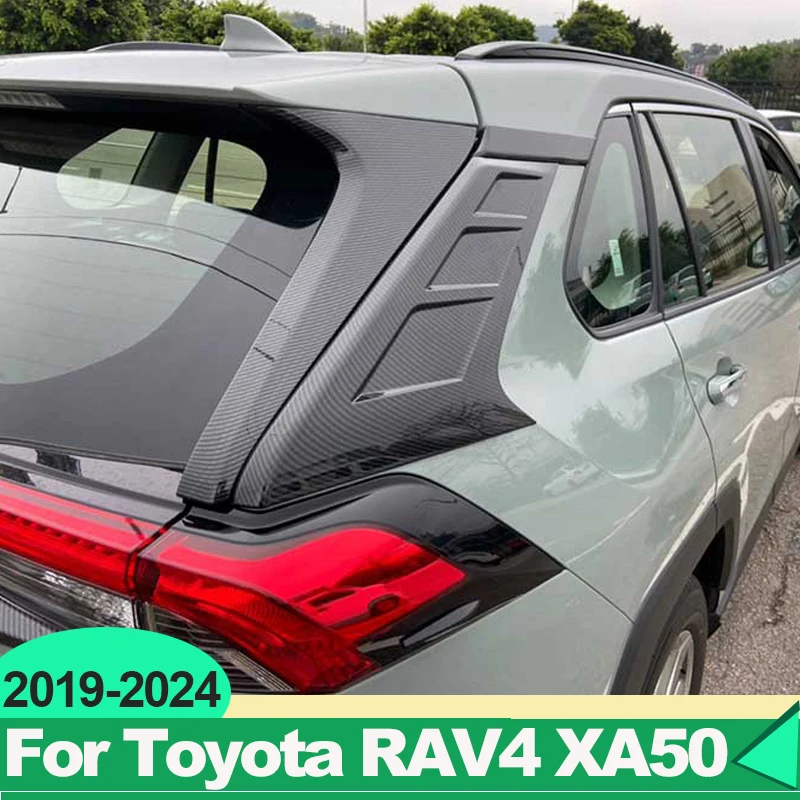 For Toyota RAV4 2019 2020 2021 2022 2023 2024 RAV 4 XA50 Hybrid Car Rear Window C Pillar Decoration Cover Exterior Accessories