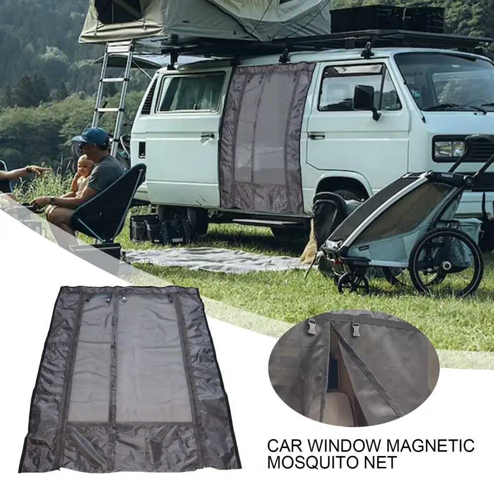 

Car Window Magnetic Mosquito Net Self-closing Magnetic Van Door Screen Extra Mesh Cover for Insect-free Privacy Vans Campers