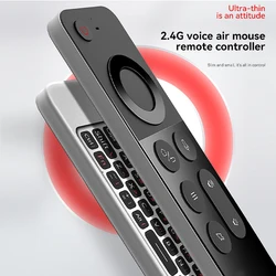 W3 Air Mouse Wireless Remote Control With Keyboard IR Learning Voice Inputting Double-Faced Air Fly Mouse For PC TV Box Tablet