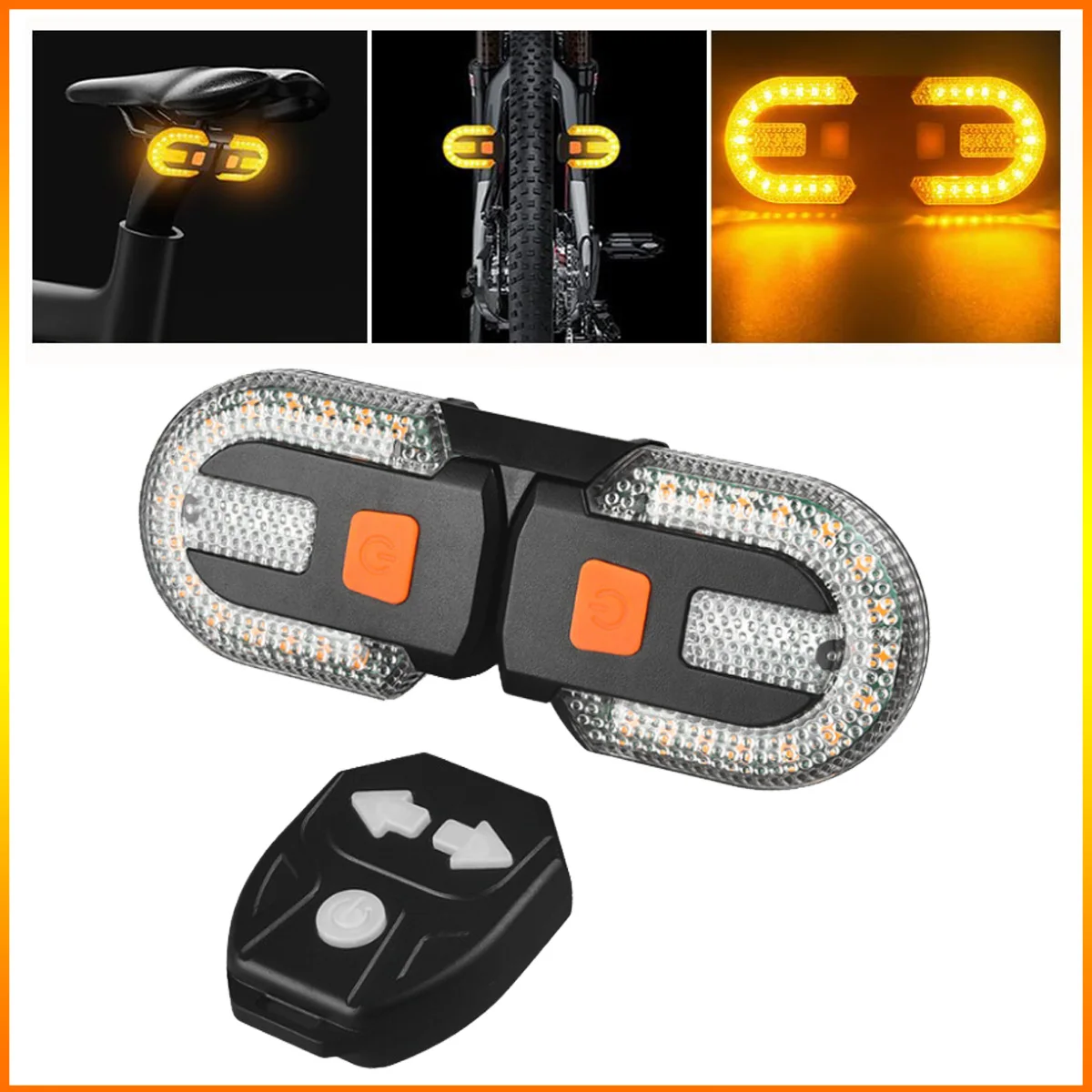 

FANDAO with Turn Signal Split Bicycle Rear Light USB Rechargeable Turn Signal Bike Taillights for Cycling Cyclist Safety Warning