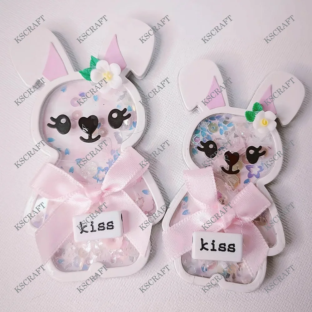 KSCRAFT Cute Bunny Shaker Metal Cutting Dies Stencils for DIY Scrapbooking/photo album Decorative Embossing Paper Cards