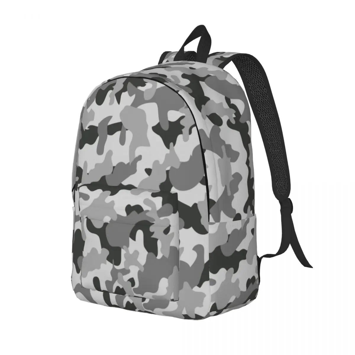 Camouflage Militarys Grey Pattern Backpack Middle High College School Student Armys Camo Bookbag Teens Daypack Outdoor