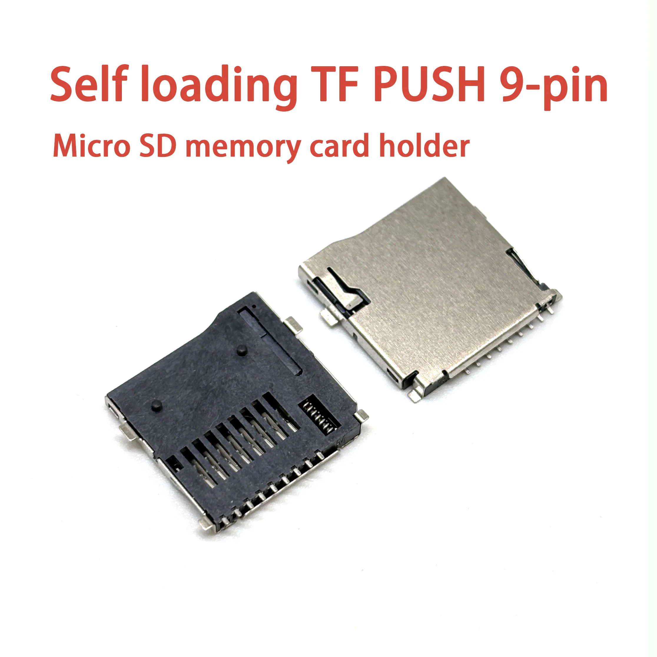 10-20PCS 9Pin Micro SD Card Slot Connectors, TF Card Deck, Fit For Phone, Tablet, Vehicle Navigation The pop-up