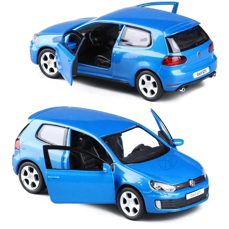 MaKeda1:36 Golf 6 GTI Diecast Alloy Car Model Toy Vehicle Metal Simulation Toy Car Model 2 Doors Opened Collection Childrens Toy