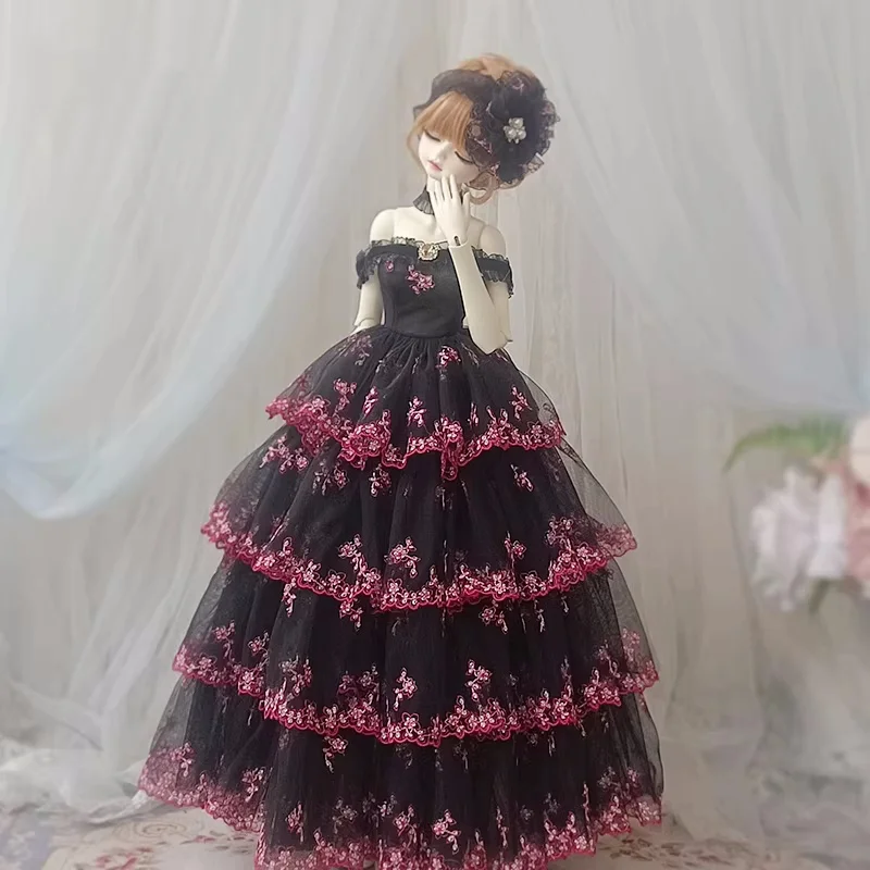 As roupas de boneca bjd são adequadas para acessórios de boneca de roupas de bolo preto tamanho 1/3 e 1/4
