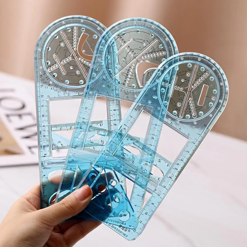 

New Transparent Precision Drawing Tool Junior High School Mathematics Geometry Ruler Activity Handwritten Newspaper Design Tools