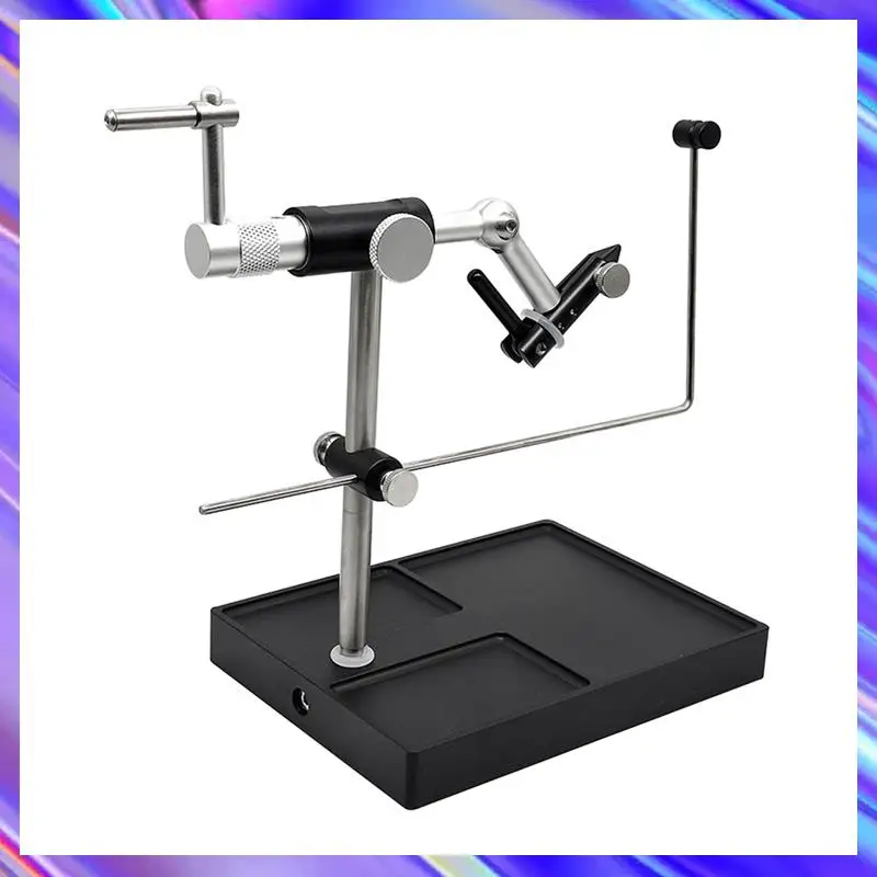 Portable Fly Tying Vise Tool Fly Vise Fishing Hook Rotary Fly Gears 360° Rotation Multiple Adjustments Easy To Use Silver