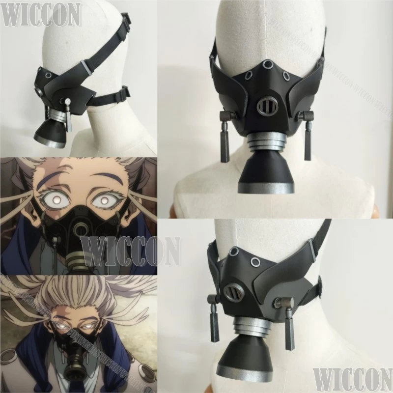 

Tamsy Caines Anime GACHIAKUTA Cosplay Costume Gas Mask 3D Prop Black Mask Accessories Man Woman Cos Halloween Party Roleplay