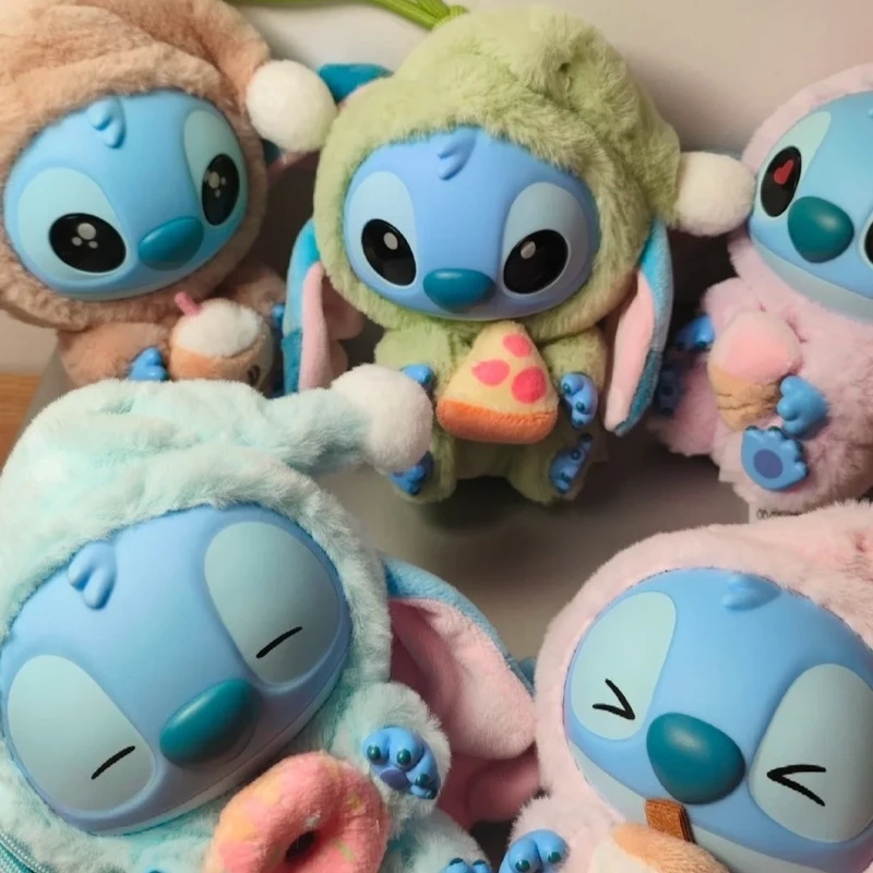 

Genuine Original Stitch Eat Something Before Sleep Vinyl Plush Blind Box Cute Doll Backpack Pendant Mystery Box Trendy Toys Gift