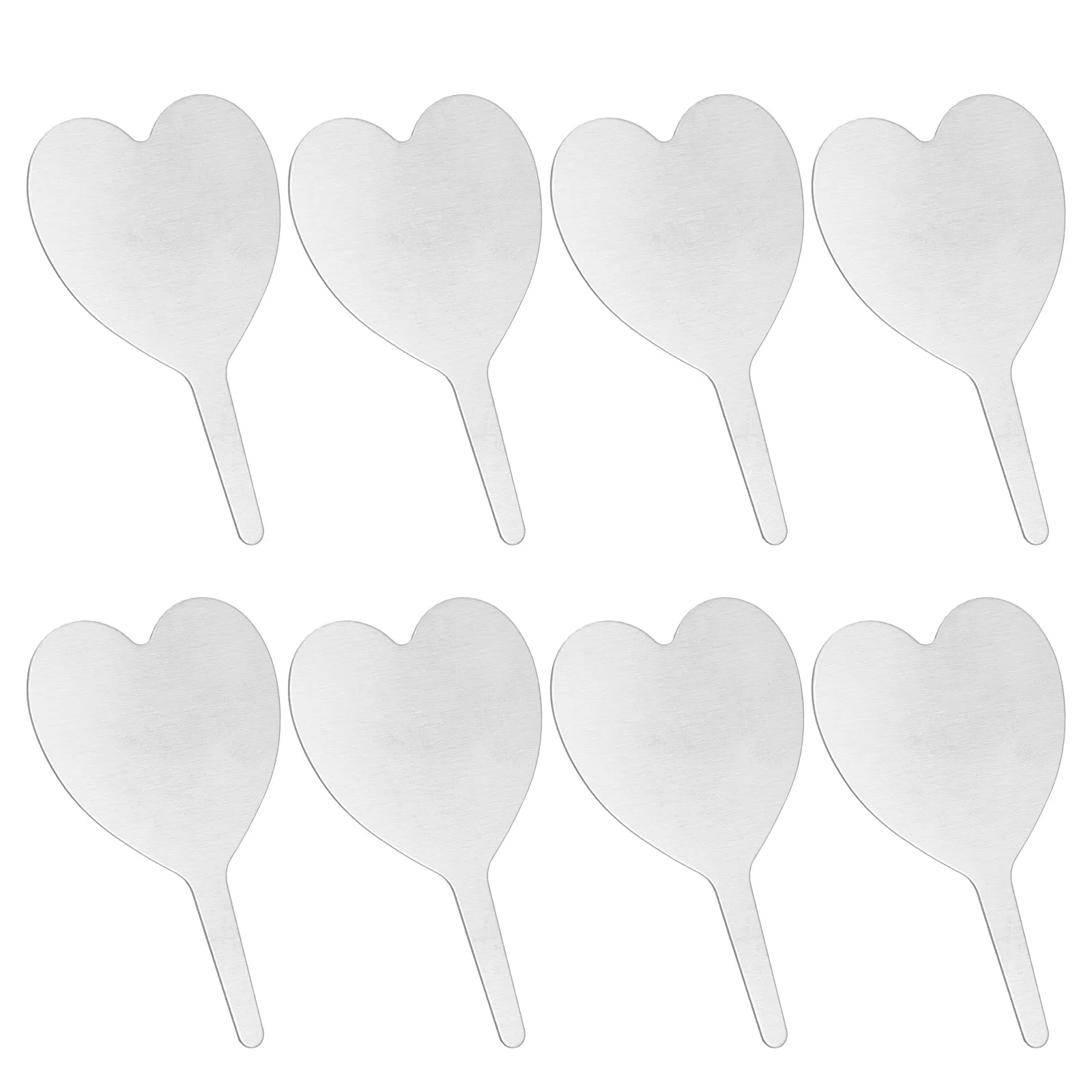 

50 Pcs Plant Heart-shaped Label Signs for Garden Stainless Steel Labels Flowerpot Little Metal Gardening