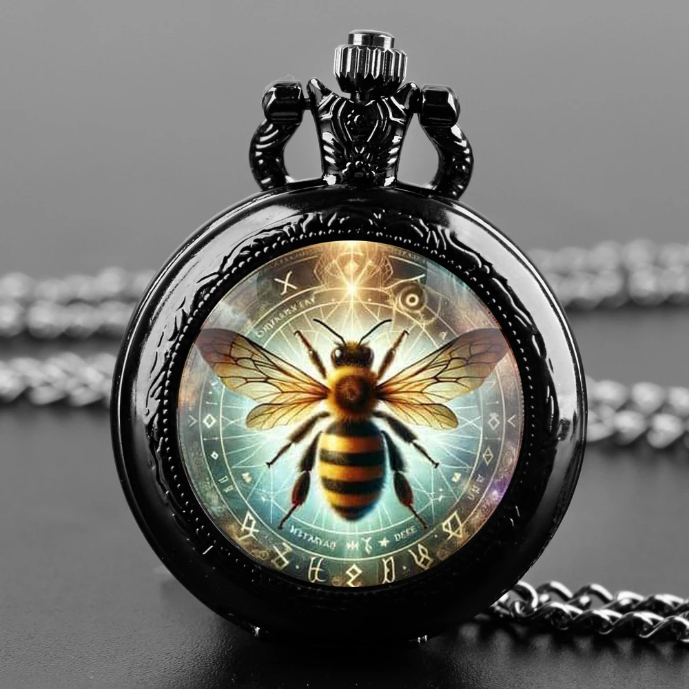 Cool Bee Design Quartz Pocket Watches for Women Men Watch Unique Pendant Clock Necklace Jewelry Gift Pocket Watch