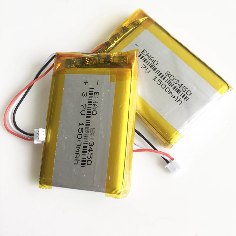 1/2/5/10 PCS 3.7V 1500mAh LiPo Rechargeable Battery 803450 with JST 1.25mm 3Pin Plug  For MP3 DVD Camera GPS Laptop PC