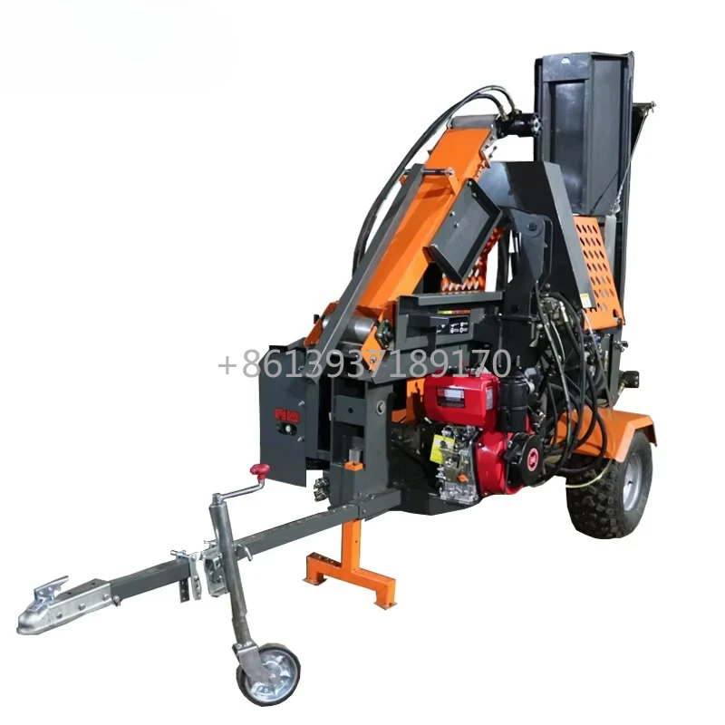 Processore automatico per legna 20T con taglierina per tronchi trasportatore e divisore Processore idraulico per legna da ardere per skid steer