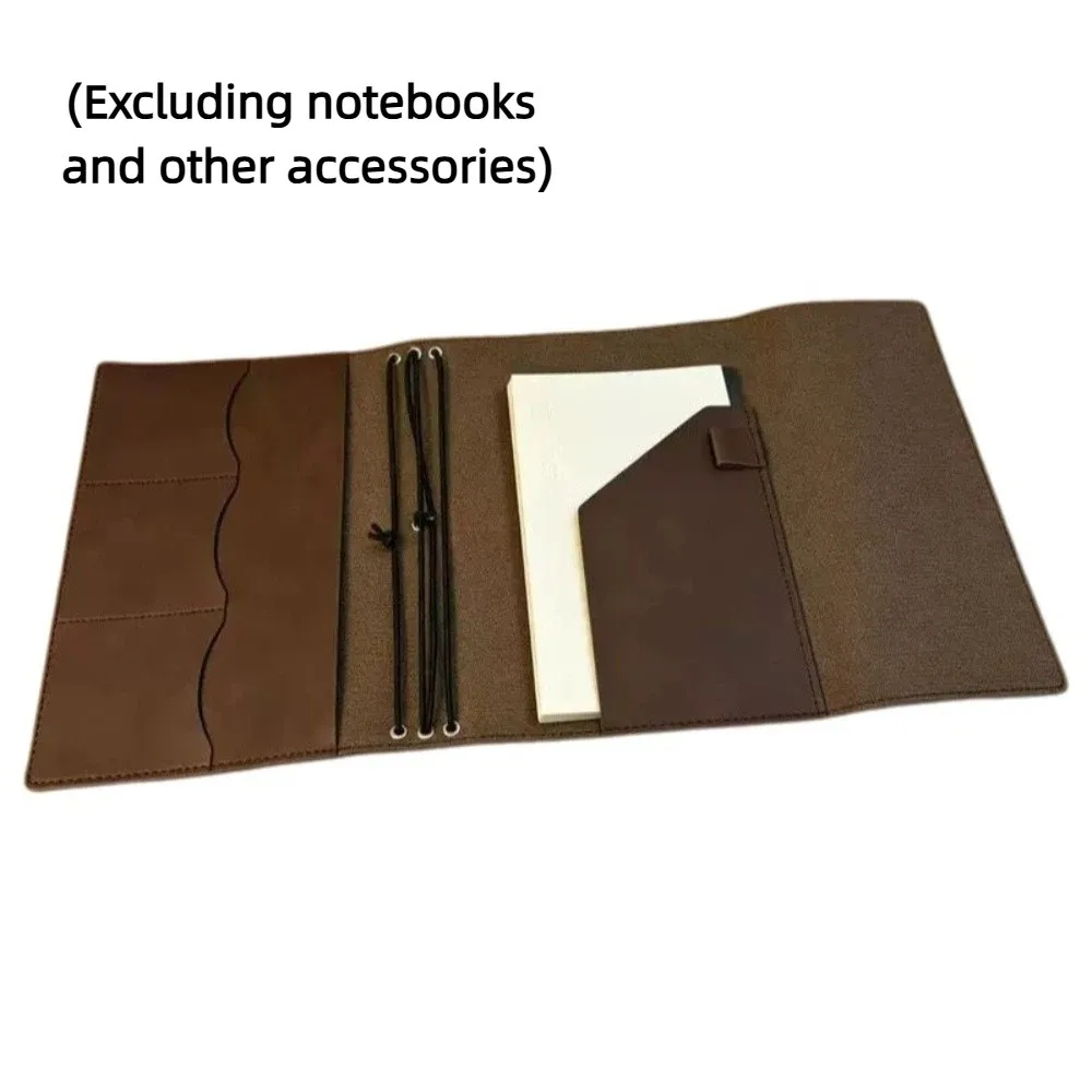Leather Refillable Notebook Organizer A5 Portable Vintage Journal Cover Simple Multifunctional Document Organizer Gift