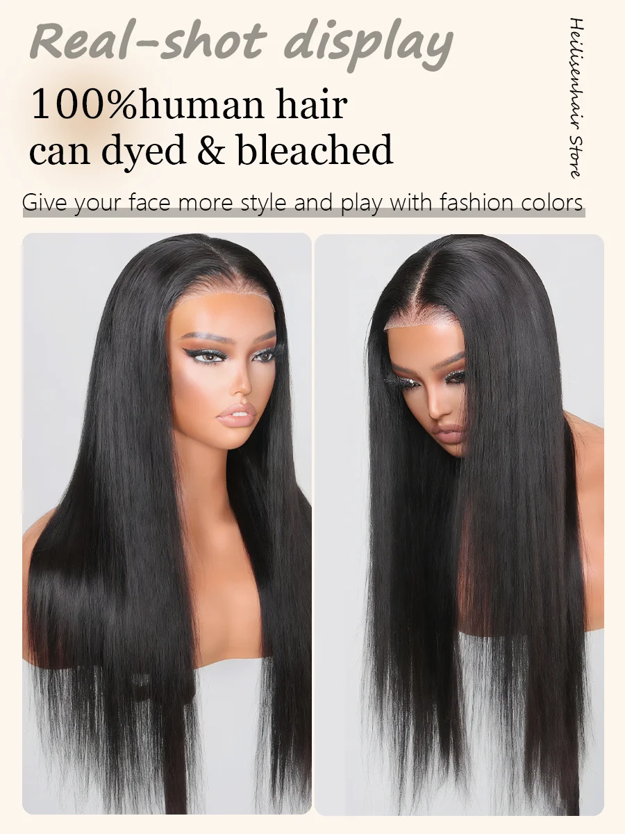 13x6レースフロントウィッグ ストレート 36インチ 220%密度 ナチュラルブラック HD透明レースフロント ブラジル人毛ウィッグ 女性用