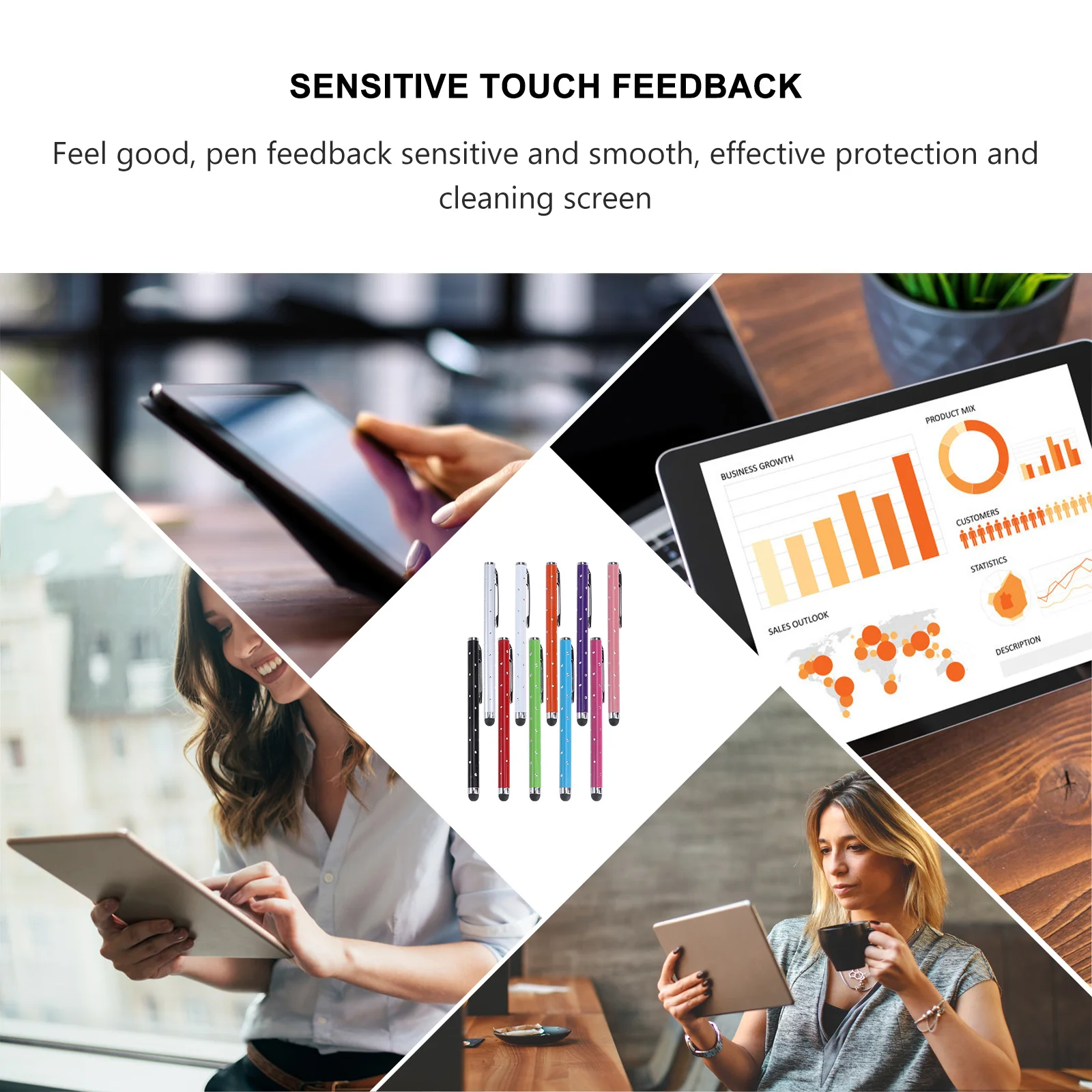 

10Pcs Screen Touch Pen Capacitive Stylus for Mobile Device Writing Sketching Email Marking with Metal Body Metal Pen