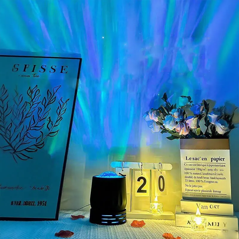 1 pçs galáxia projetor estrela aurora projetor cor ajustável luz noturna projetor quarto sala de estar luz ambiente