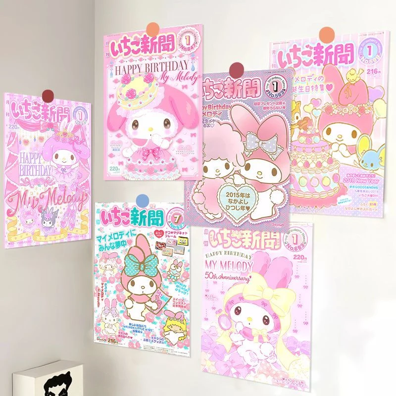 

20 шт./компл. аниме Sanrio My Melody наклейки плакат стикер на стену обои для спальни Kawaii Melody украшения для общежития наклейки подарок