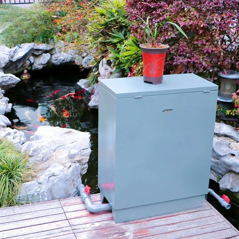Outdoor stainless steel rectangular water filter purification equipment fish pond water circulation aquarium accessories