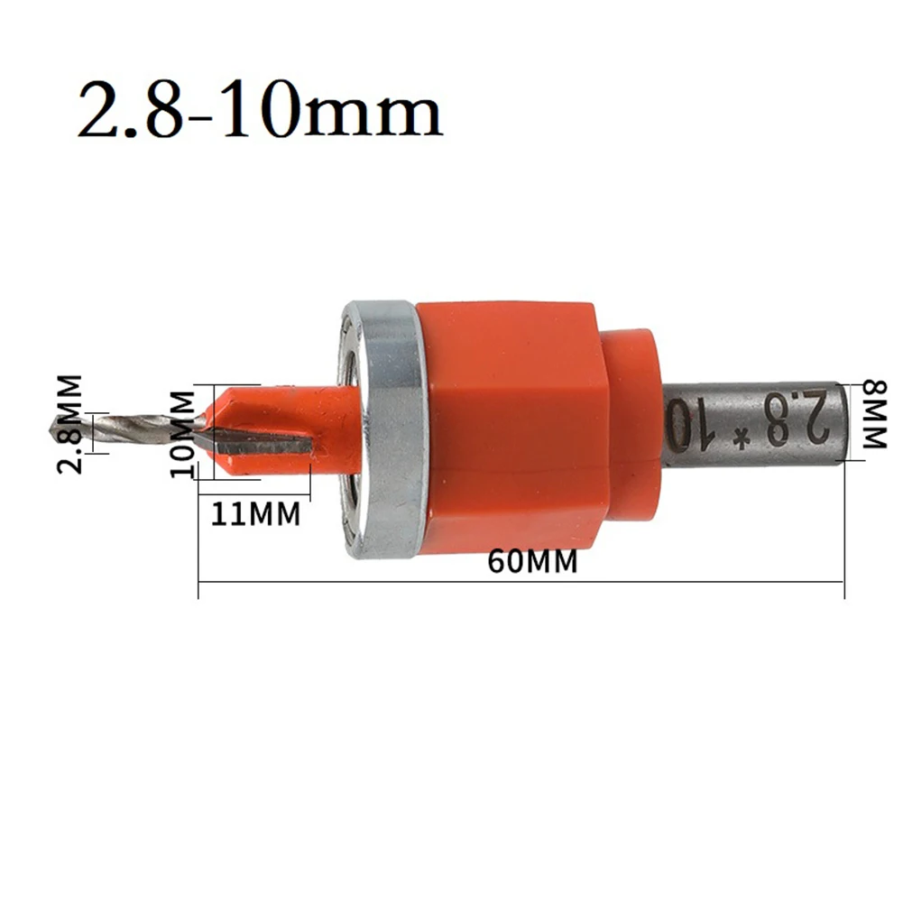 8mm Shank Heavy Duty Hole Puncher Countersink Drill Bit Edge Banding Punching Adjustable Woodworking Limit Countersunk Drill