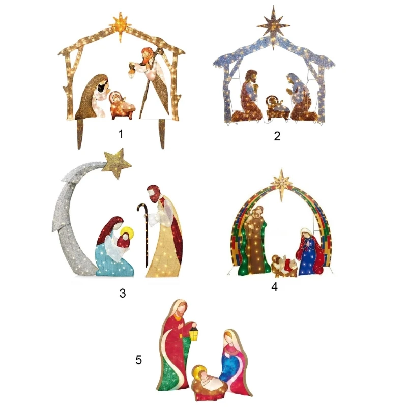 

Christmas Home Decorations Holiday Gift Elegant Nativity Set Holy Family Decorative Figures Acrylic Dropshipping
