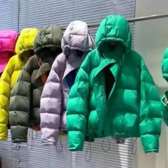 

2025 модный зимний новый женский пуховик, пригородная толстовка с капюшоном, контрастный цвет, короткий пуховик