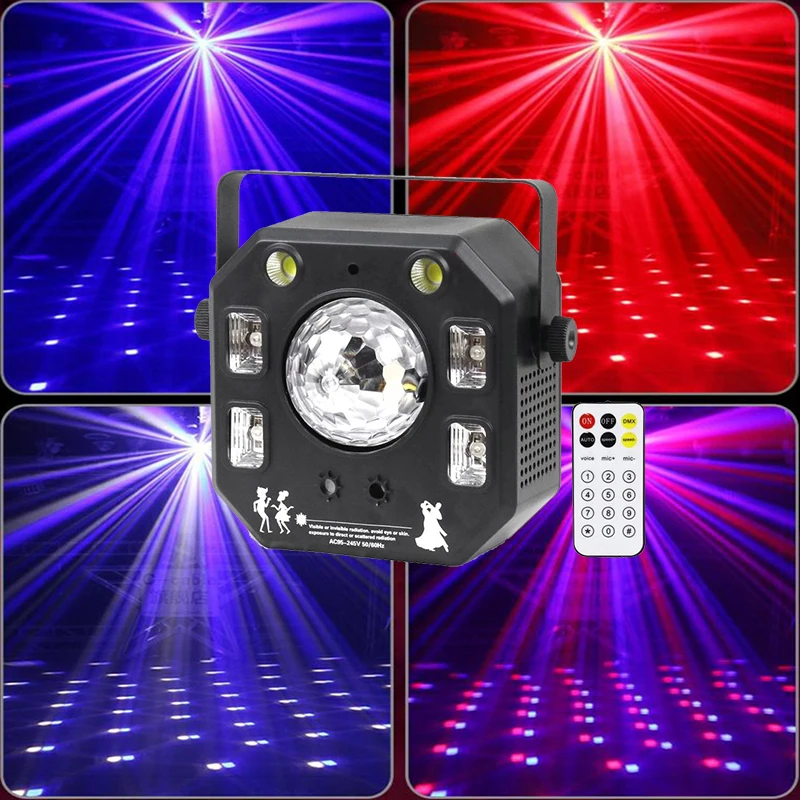 

Remote Control Led Crystal Magic Ball Rotate Red Green Laser Led Coloring UV Light Plastic Shell For Disco KTV Night Club Wed