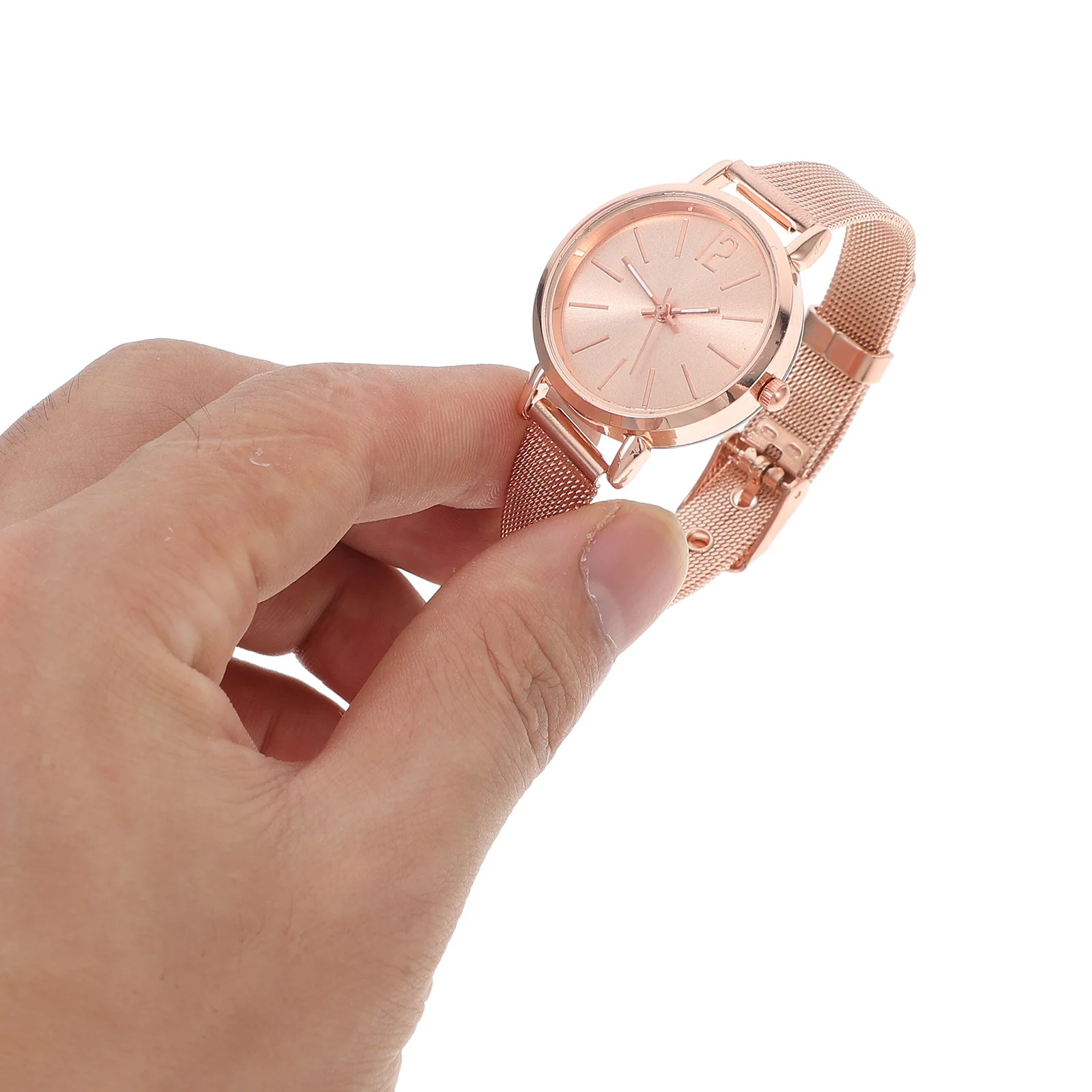 

Fashion Women Watch Mesh Belt Elegant Durable Women Quartz Watch With Mesh Belt Wristwatches Birthday Wedding Gift For Lady Rosy