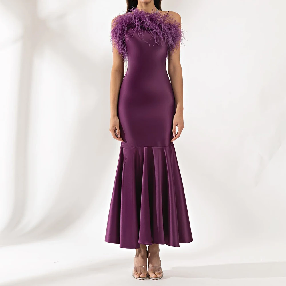 Customized Temperament Satin Spaghetti Straps Evening Dress Elegant Square Neck Straight Sleeveless Bespoke Occasion Gowns