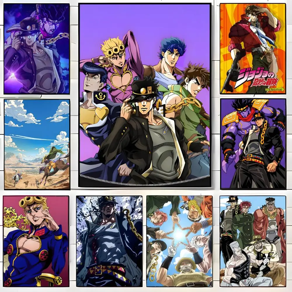 Anime J-JoJos Bizarre Adventure Poster, Wandkunstdruck, geeignet für Wohnzimmer, Schlafzimmer, Bar, Salon, Heimdekoration, Geschenk