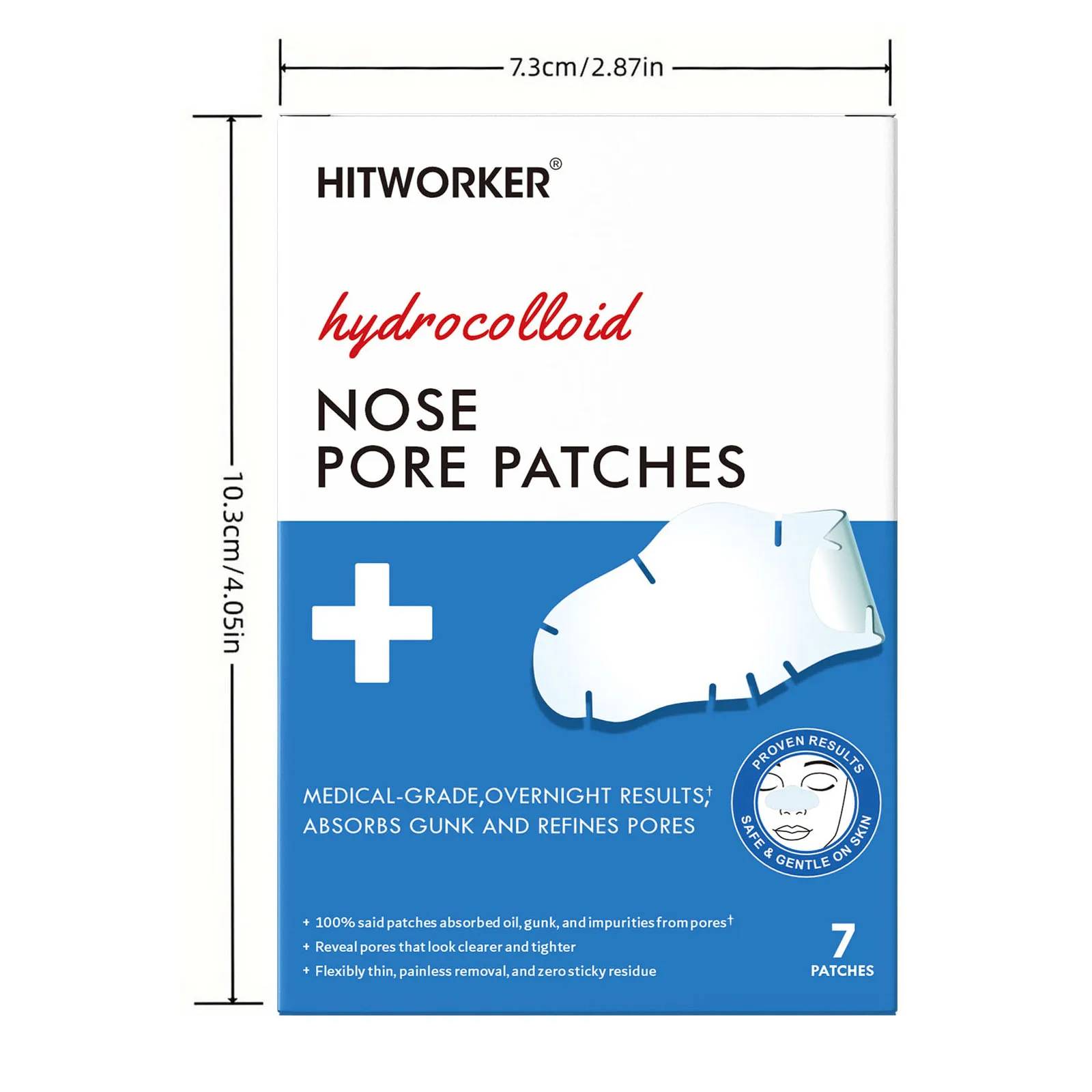 7PCS Hydrocolloid Nose Cleansing Patches, Suitable for All Skin Tones, Gentle and Safe, Deeply Cleanses Blackheads and Whitehea