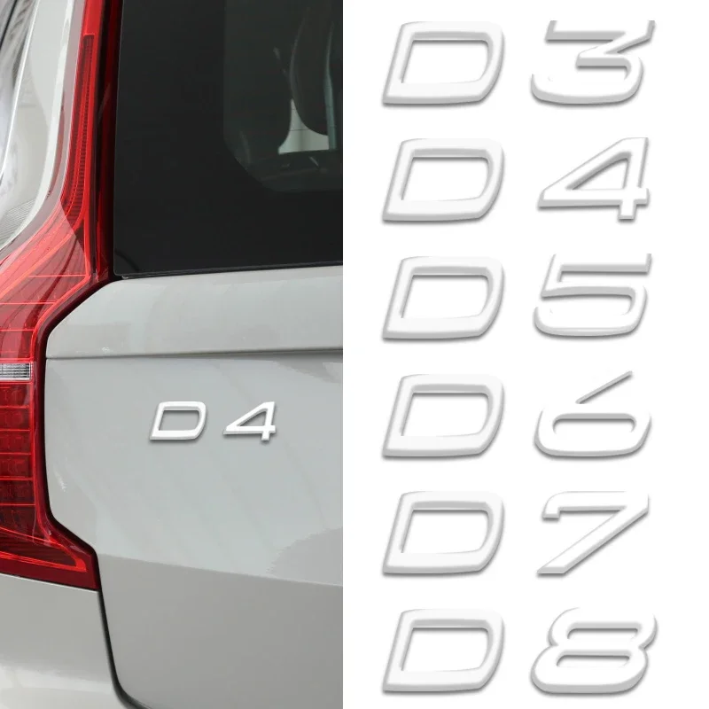 1pcs Car Metal D2 D3 D4 D5 D6 D7 D8 Letters Logo Trunk Emblem Badge Sticker For S40 S60 V40 V50 XC40 XC60 V70 V60 S90 C30 XC90